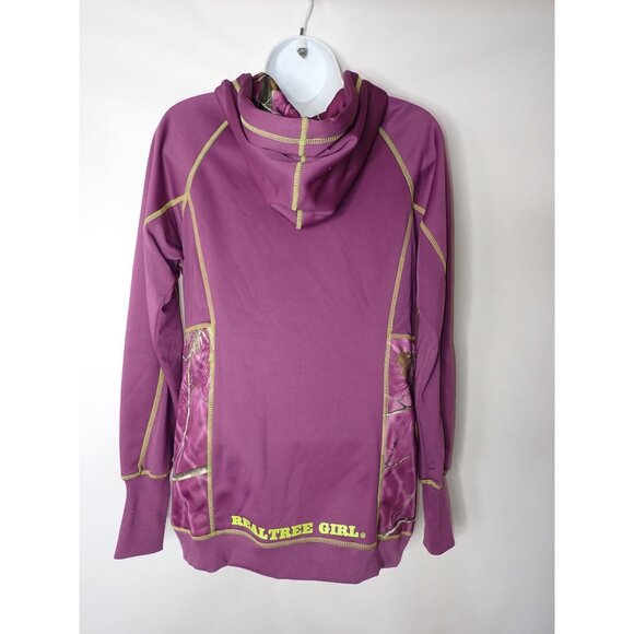 Realtree Girl Zip Hoodie Sweatshirt Women M Purple Green Camo Hunting NEW - Picture 6 of 8